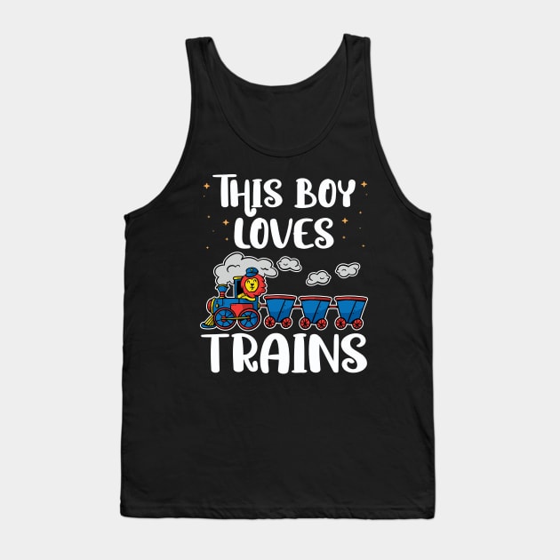 Kids This Boy Loves Trains - Train lover print Tank Top by theodoros20